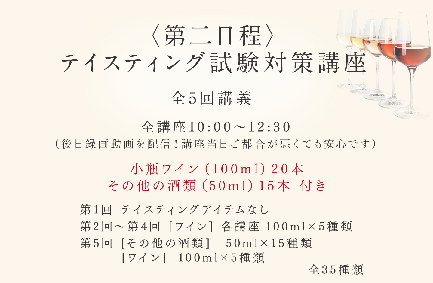 〈第二日程〉テイスティング試験対策講座