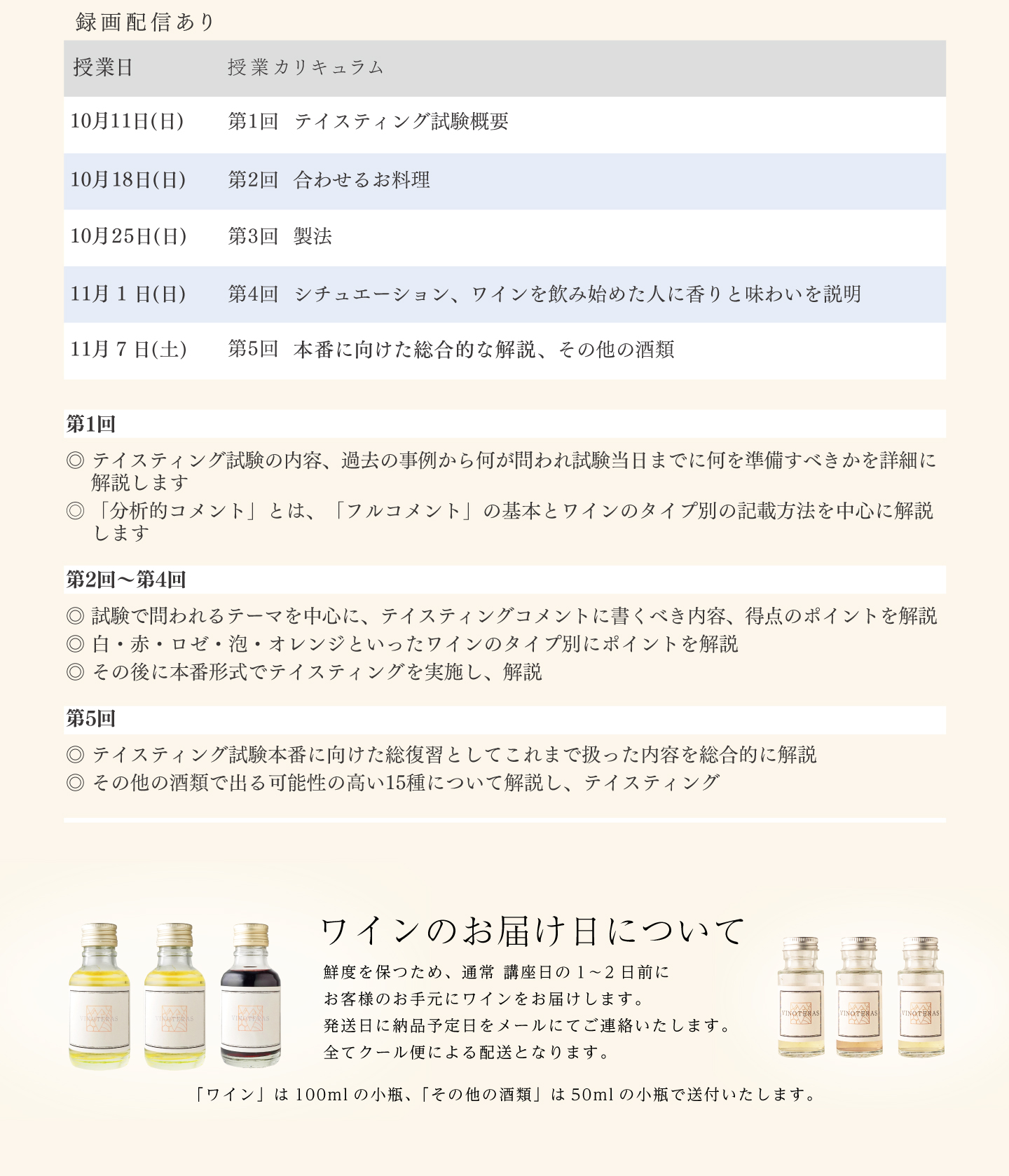 〈第二日程〉テイスティング試験対策講座