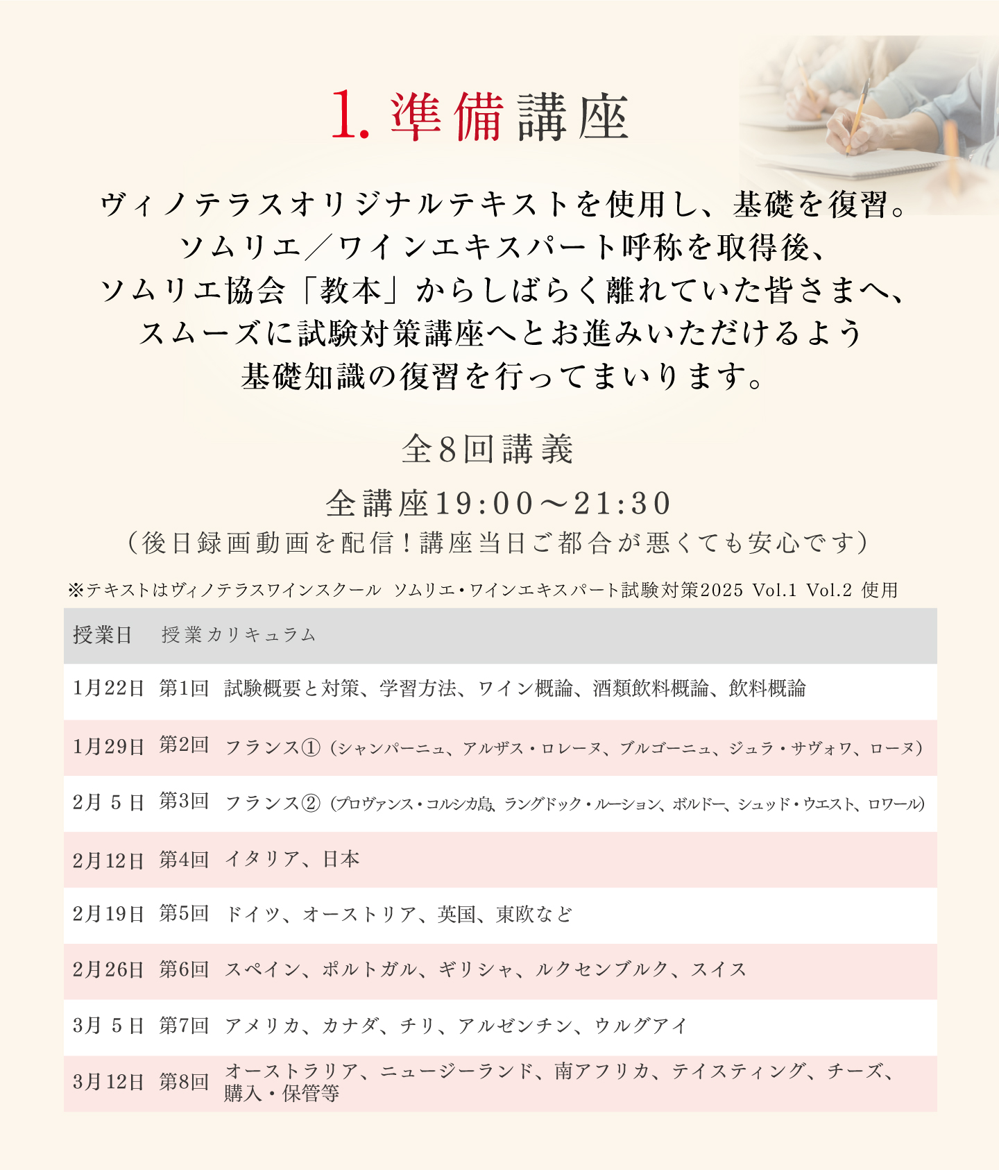 エクセレンス第一日程試験対策講座